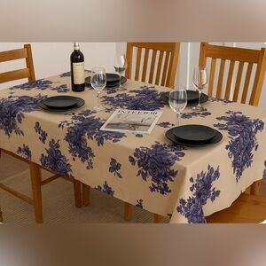 Williams Sonoma Blue Floral Tablecloth